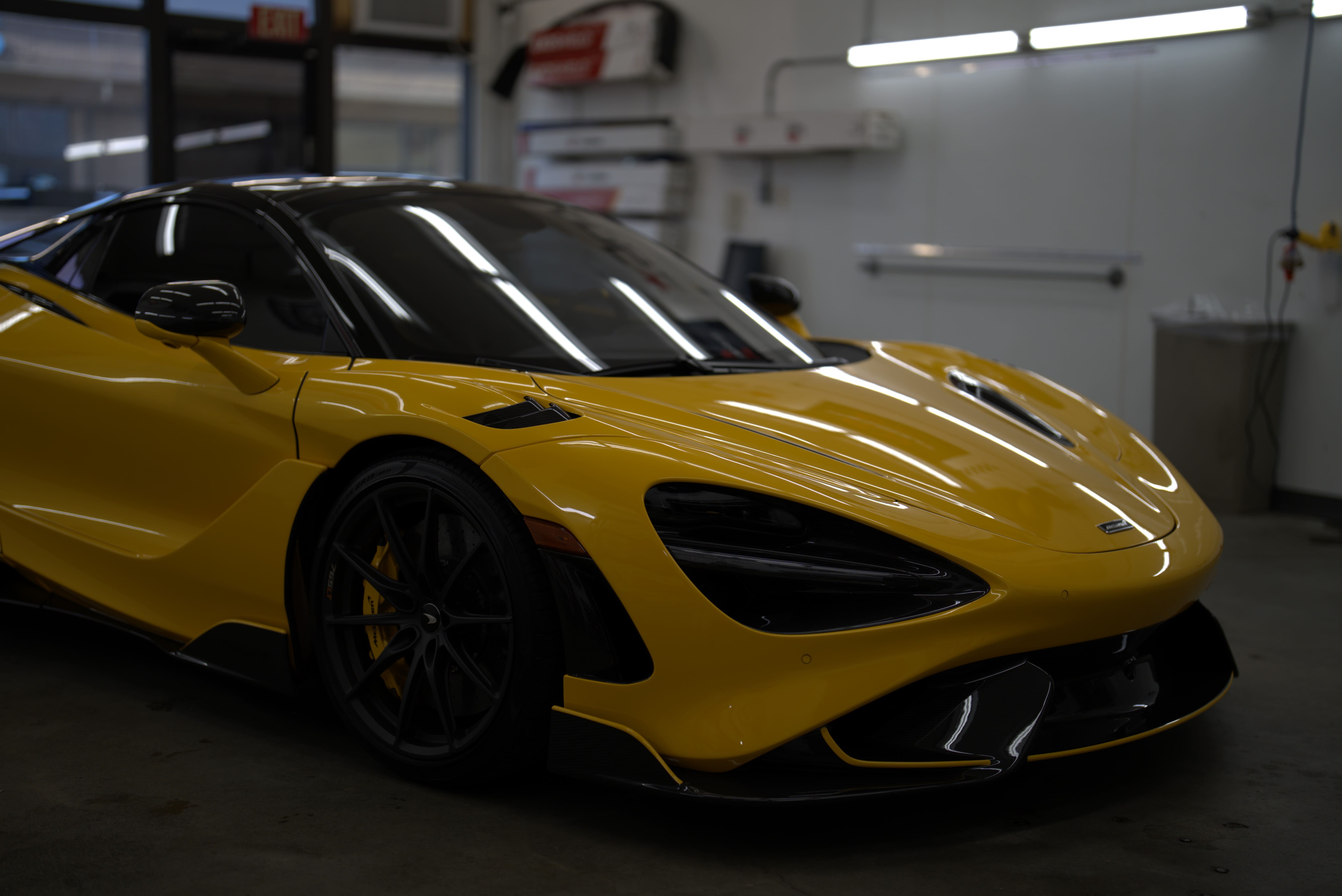 Yellow McLaren looking very stylish and sleek with PPF and window tint