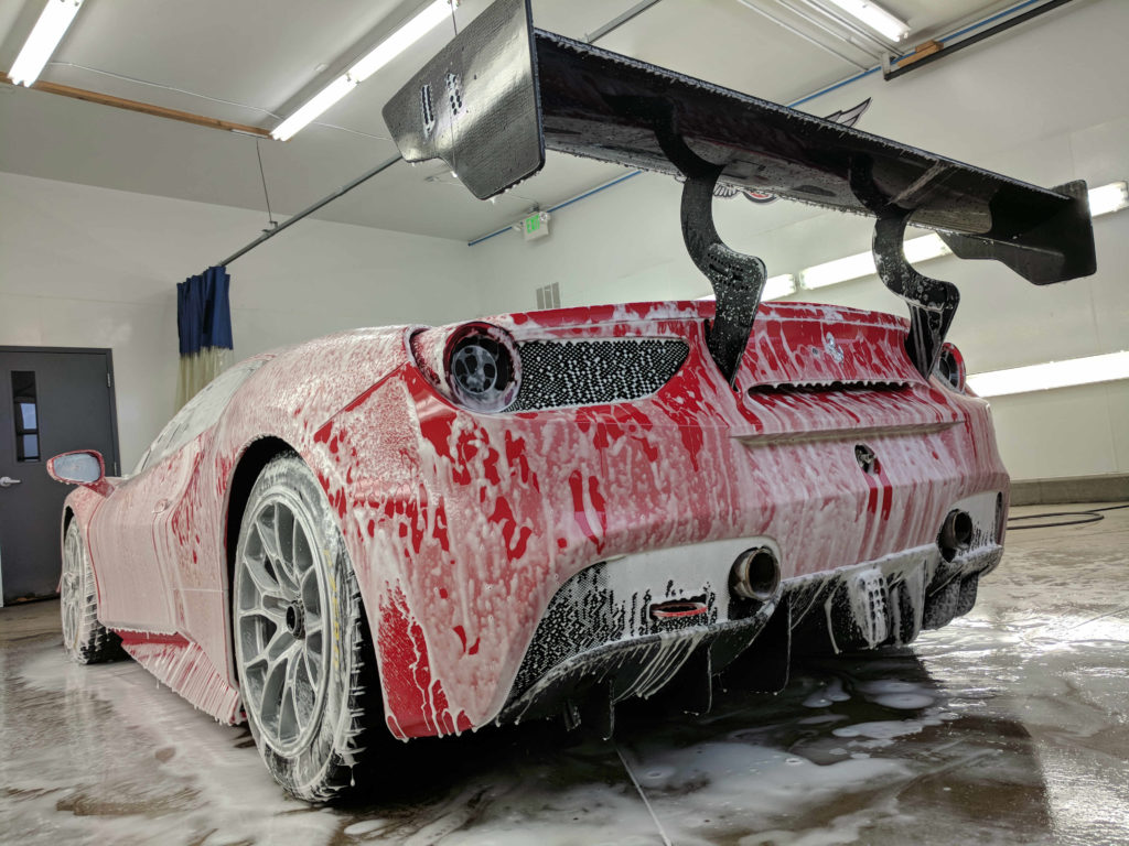 Corvette car car wash, soapy exterior